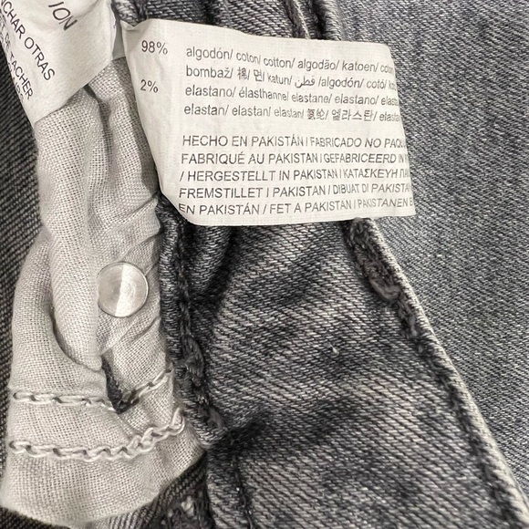 Zara gray semi-flared denim ripped knee pants with a zip bottom cut 6 - Picture 8 of 10